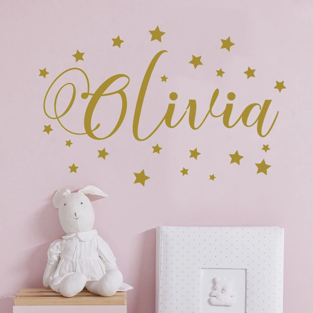 Personalized Name Wall Stickers Girls Kids Room Decoration Nursery