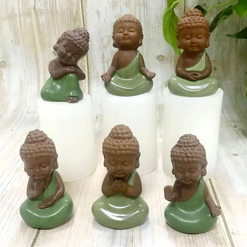 

Small 3D Buddha Statu Candle Silicone Mold for DIY Handmade Aromatherapy Candle Ornaments Handicrafts Soap Mold Hand Gift Make