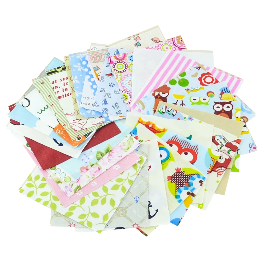 30 Pieces 10cmx10cm Cotton Twill Fabrics Charm Packs Patchwork Fabrics Quilting Stash No Repeat Design Tissue Cloth