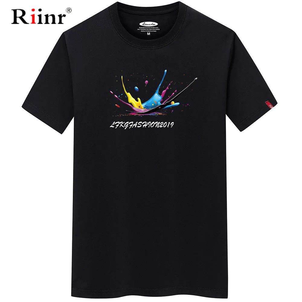 Riinr 2020 Fashion New Arrival Men's T Shirt Summer Brand High Quality Casual Bottom Printting Short Sleeve O-Neck T-Shirt Men | Мужская