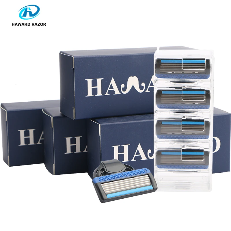 

HAWARD Razor Blade 5-layer Blade Razor Head System Men's Manual Shaving Razor Blade Used For Shaving&Hair Removal,16 Cartridges