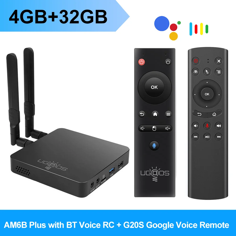 UGOOS AM6B Plus TV BOX Amlogic S922X-J Android 9.0 DDR4 4GB RAM 32GB WiFi6 1000M BT5.0 OTT 4K AM6 Plus TVBOX 