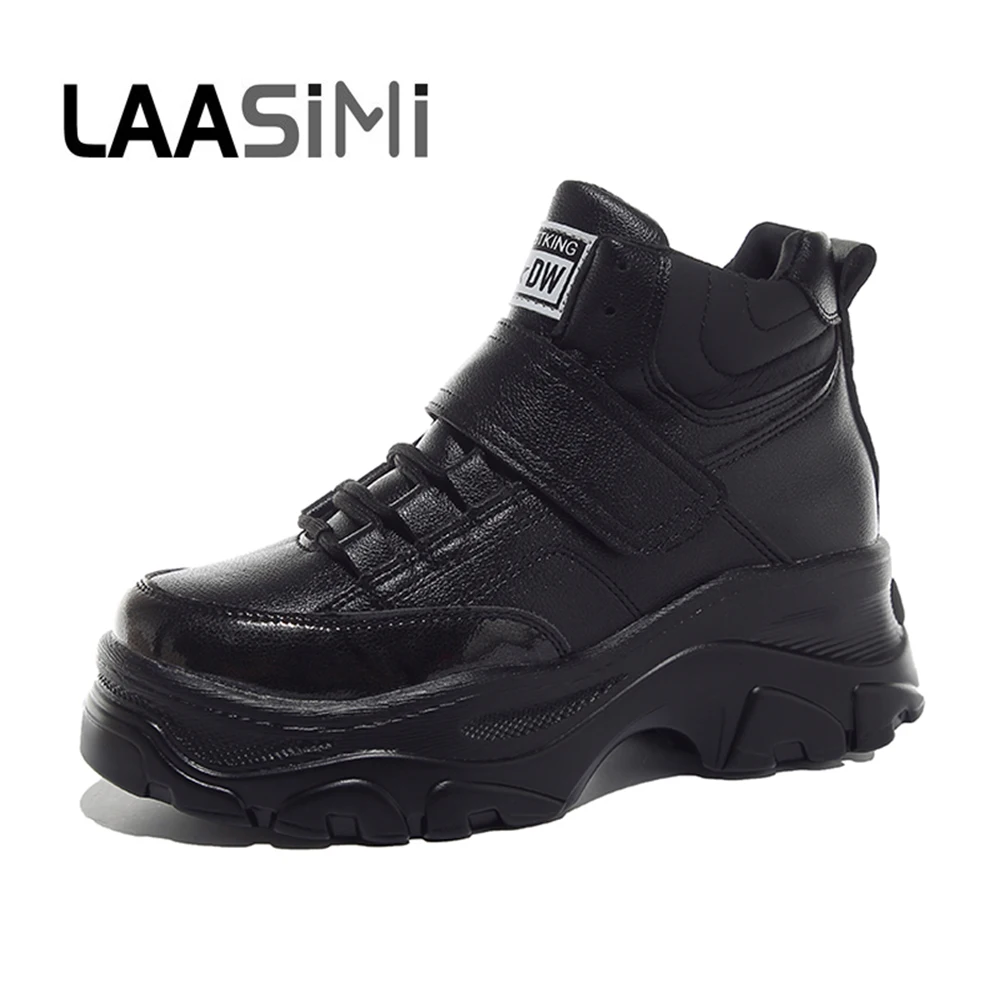 Женские кроссовки на платформе LAASIMI серые повседневные массивной Осень зима