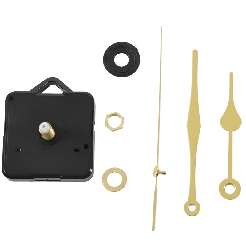 Quartz Clock Movement Mechanism Gold Hands DIY Repair Parts Kit