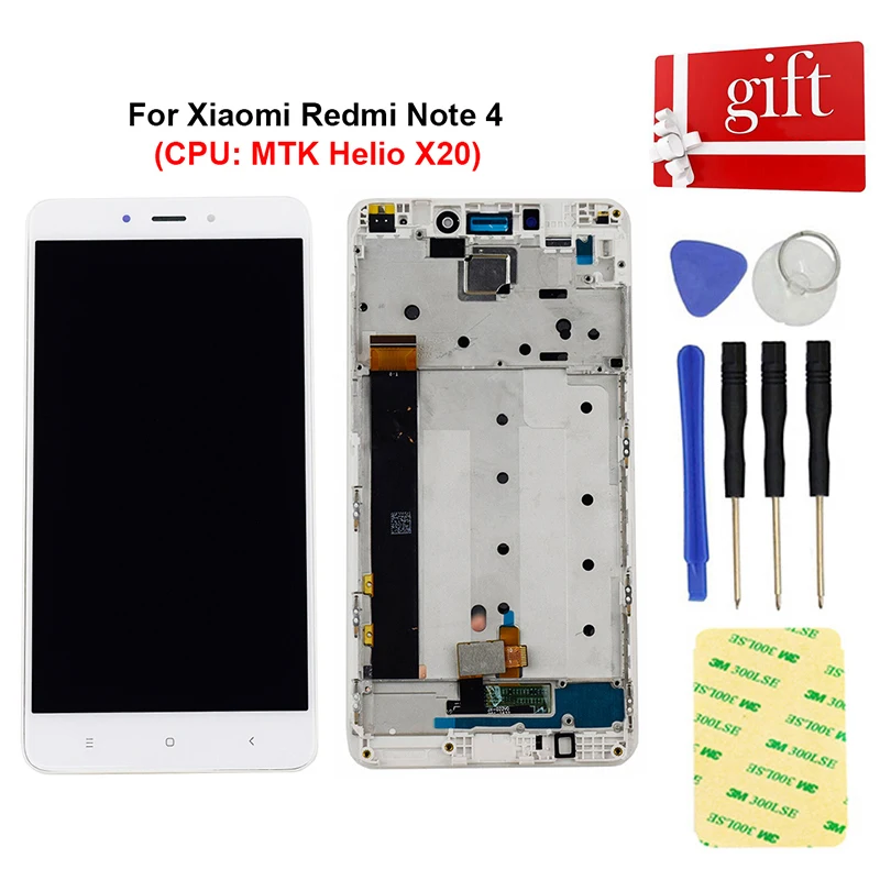 ЖК дисплей 5 дюйма для Xiaomi Redmi Note 4 модуль экрана (ЦП: MTK Helio X20) сенсорный экран с