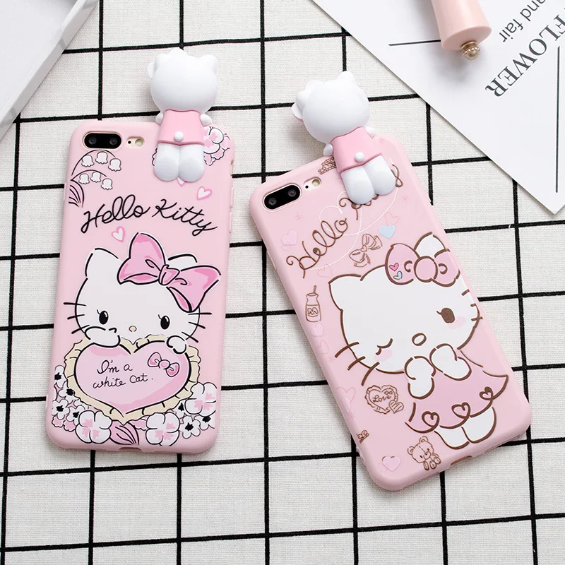 Стерео hello kitty Iphone6 чехол для телефона классная девушка iPhone 6 S чехол милый мультфильм силикагель KT Cat 7plus чехол