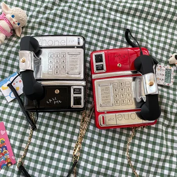 

Women Shoulder Bag Cute Phone Shape Bag Fashion Cartoon Handbag Female Chain Crossbody Bag Ladies Style Messenger Bag