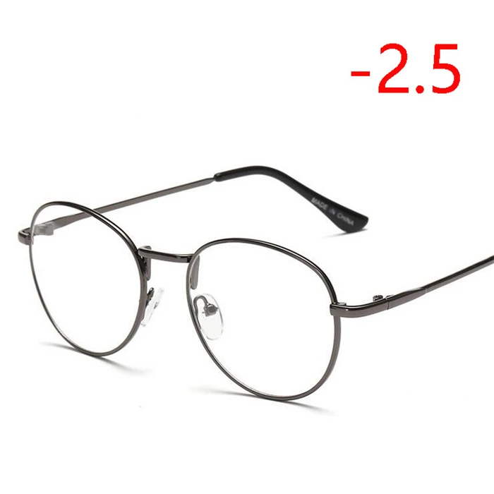 Diopter SPH-1,0-1,5-2-2,5-3-3,5-4 готовые очки для близоруких очков с металлической оправой овальные очки для близоруких рецептурных очков - Цвет оправы: Myopia 250