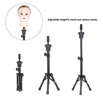 

Mini Adjustable Wig Stand Hairdressing Tripod Mannequin False Head Holder Training Head Table Stand Wig Mold Clamp