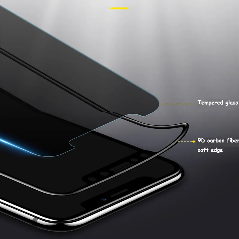 9HD Full Cover Private Screen Protector For iPhone 11 Pro X XS MAX XR 7 8 Pluse 6 6S Anti-spy Tempered Glass Soft Edage Glass