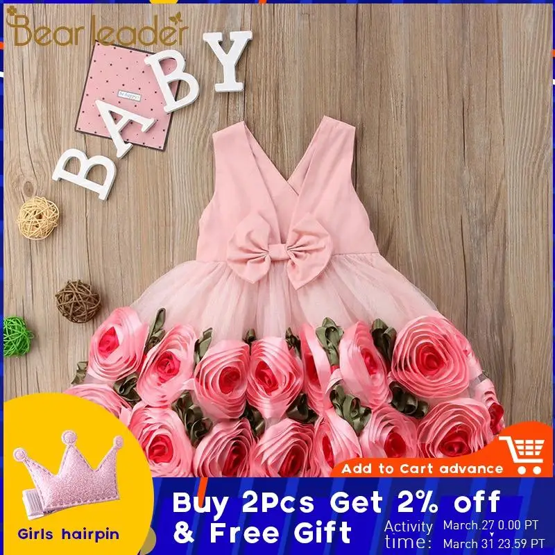 Платья для девочек bear leader платье без рукавов с треугольным вырезом и бантом