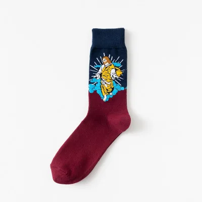 Осенне-зимние мужские Носки с рисунком Oli, мужские носки в стиле Харадзюку, спортивные носки для скейтборда в стиле хип-хоп, уличная одежда, подарки для мужчин - Цвет: 4