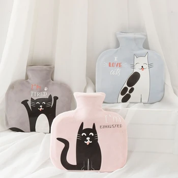 

1000ML Soft Plush Hot Water Bottle Wth Cover Warm Print Cute Hand Warmer Pocket Warmer Rubber Hot Water Bag Portable home