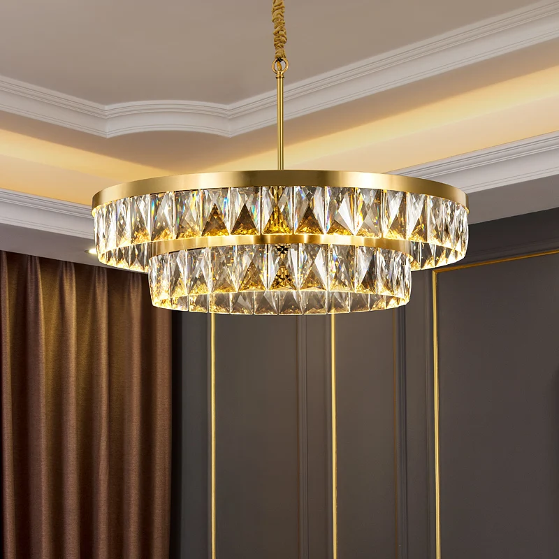 Round Crystal Multi-layer Retro Chandelier 1