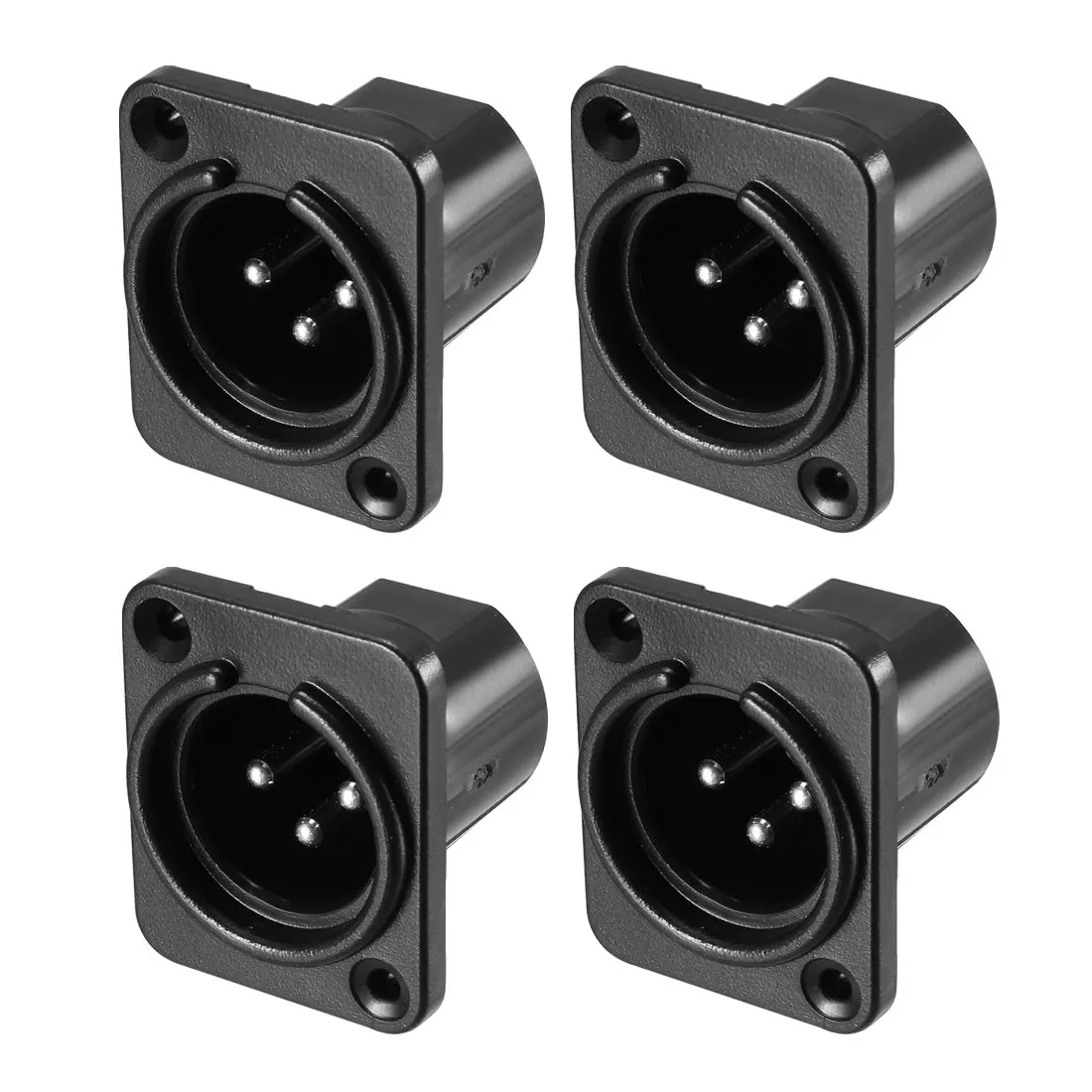 

uxcell 4Pcs XLR Male Jack Panel Mount Microphone Connector Adapter Converter YL3064 for Mixers Amplifiers Audio Equipment