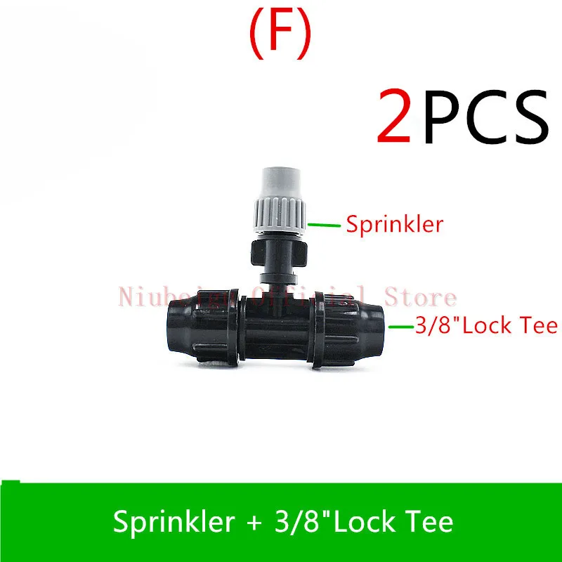 Grey Misting Sprinkler Mist Cooling Nozzle Garden Greenhouse Adjustable Closable Spray Drip Fittings - Цвет: F