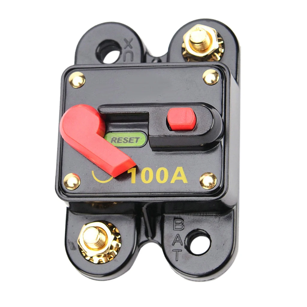 100 Amp High Power Manual Reset Circuit Breaker Overload Fuse Holder Plastic