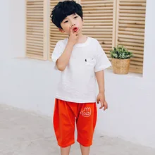 [] Хлопковые трикотажные шаровары с принтом для мужчин и женщин; Детские тонкие универсальные короткие шорты на гусеничном ходу; распродажа