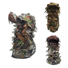 Airsoft Camouflage 3D Leaf Stereo Mask Outdoor Camping Hunting Bionic Breathable Headgear Balaclava One-Piece Cap Full Face Mask
