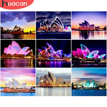 

HUACAN DIY Pictures By Number Landscape Painting By Numbers Hand Painted Paintings Sydney Opera Drawing On Canvas Home Decor