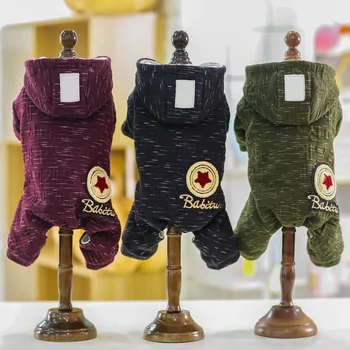 

Pet Winter Four-legged Warm Dog Puppy Fleece Coat Down Pet Suppliers Casual Styles Three Colors S-xxl Hooded Warm Dog Clothes