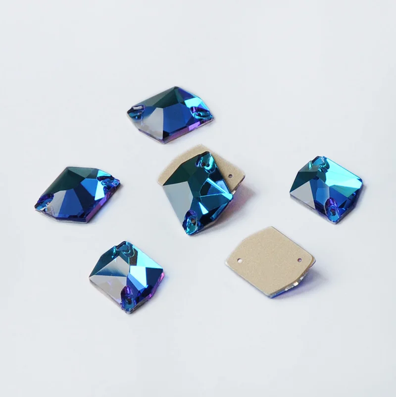Космические Стразы K9 стекло кристалл элемент AB фуксия изумруд пришивные стразы Шарм Стразы для украшения для одежды украшения - Цвет: Blue Zircon