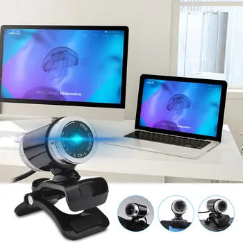 

USB Webs Cameras Rotatable 480P HD Webcams Built-in Microphone School Office Working Ornaments for Desktop Laptop