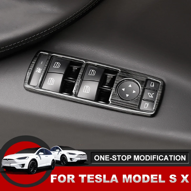 

ABS electroplating riser window panel decorative frame interior sequins for Tesla Model S X 2014-2019