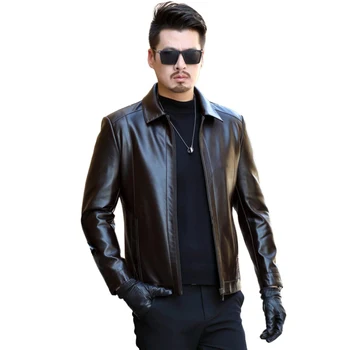 

2019 Mens Leather Jackets Youth Casual High Quality Classic Motorcycle Bike Jacket Men Plus Velvet Thick Coats Winter Lapel