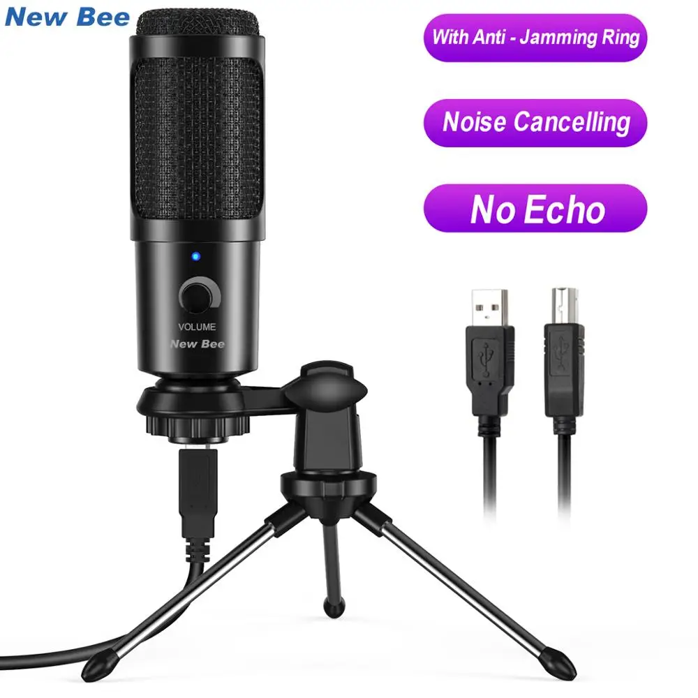 Micrófono de condensador USB para PC, micrófono USB profesional para ordenador, Juegos de ordenador portátil, Streaming, grabación, estudio, YouTube, vídeo