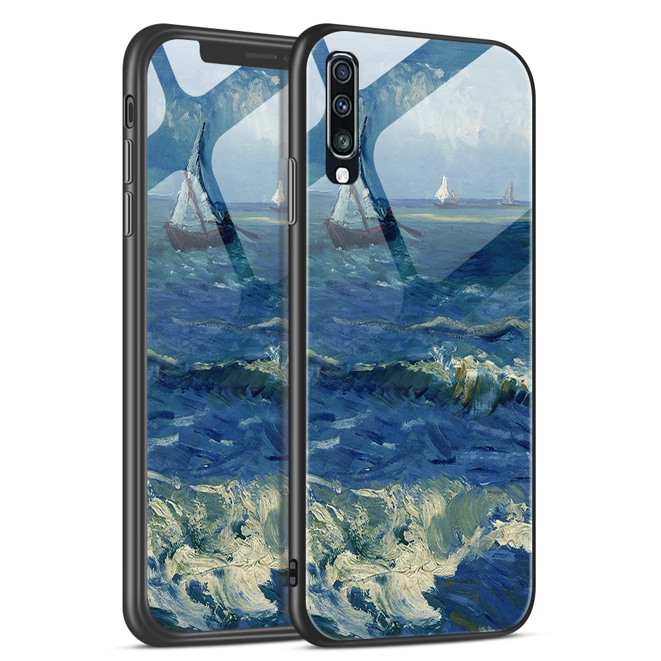 Для samsung Galaxy A70 SM-A705F противоударный протектор жесткий чехол для Galaxy A80/A90 TPU закаленное стекло Роскошный чехол для мобильного телефона - Цвет: W112