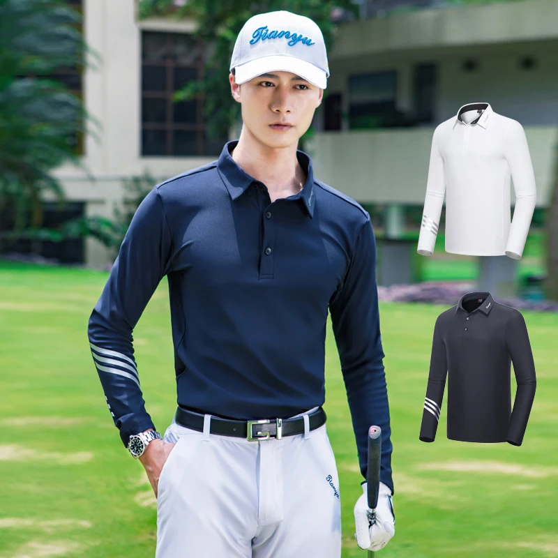 Ropa de Golf para hombre, de manga larga para primavera y verano, uniforme de equipo, ropa deportiva para exteriores|Camisas de golf| - AliExpress