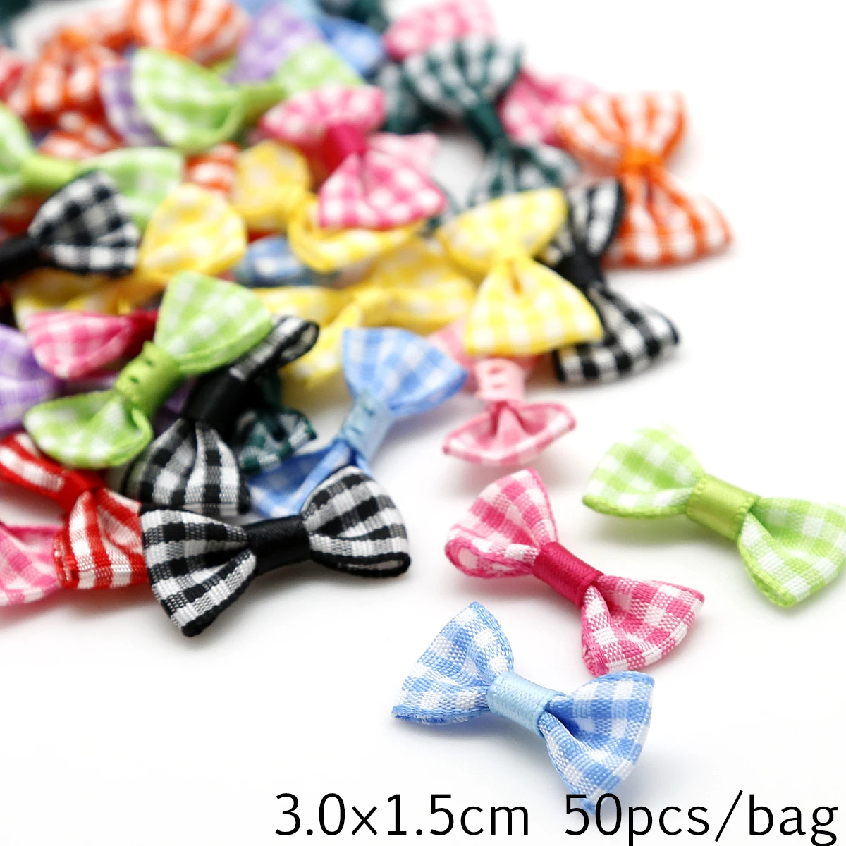 Satin Ribbon Bow Flower Tie Appliques 25/50pcs