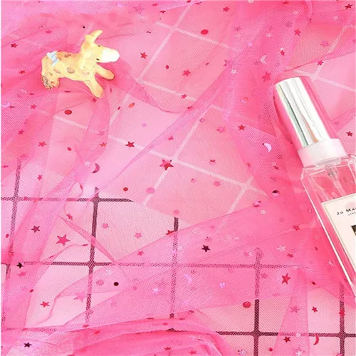 rose(rose) 1,6*1 метр/сумка Звезды Луна сеточка пайетки Ткань DIY детская юбка для душа Свадебная вечеринка украшения фон реквизит декоративная ткань - Цвет: rose(rose)