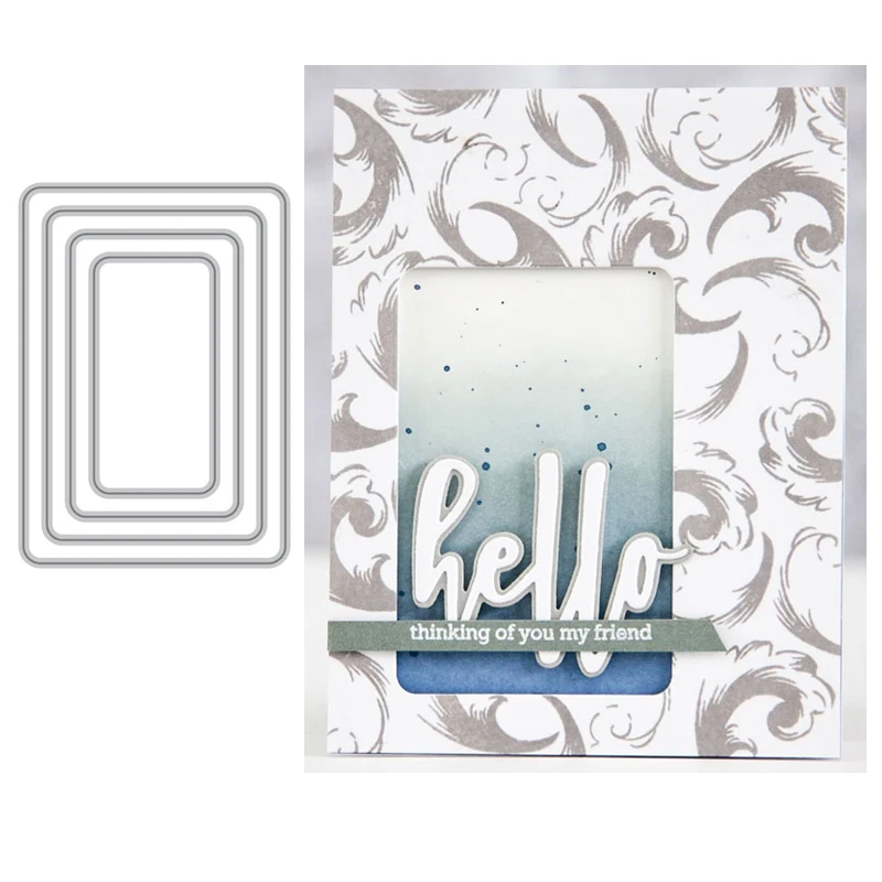 

Rounded Rectangle Metal Cutting Dies Stencil For Scrapbooking Embossing DIY Paper Card album Handcraft