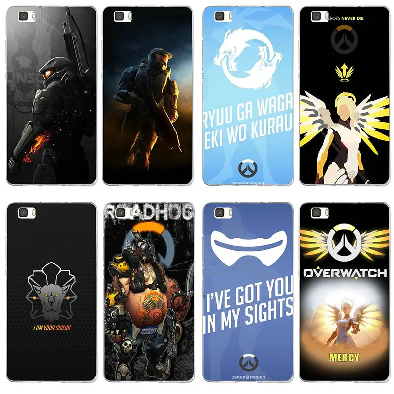 Soft Phone Cases for Huawei P8 P9 P10 P20 P30 Mate 10 Pro Y5 Y6 Y7 2018 2019 Honor 6X 7X 9 Lite Plus Games Overwatchs OW Logo |