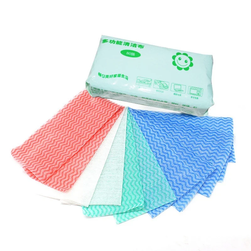 Simple Disposable Non-woven Cleaning Cloths Wash-free 80 Sheet Home Cleaning Tool Kitchen Towels Cleaning Cloths