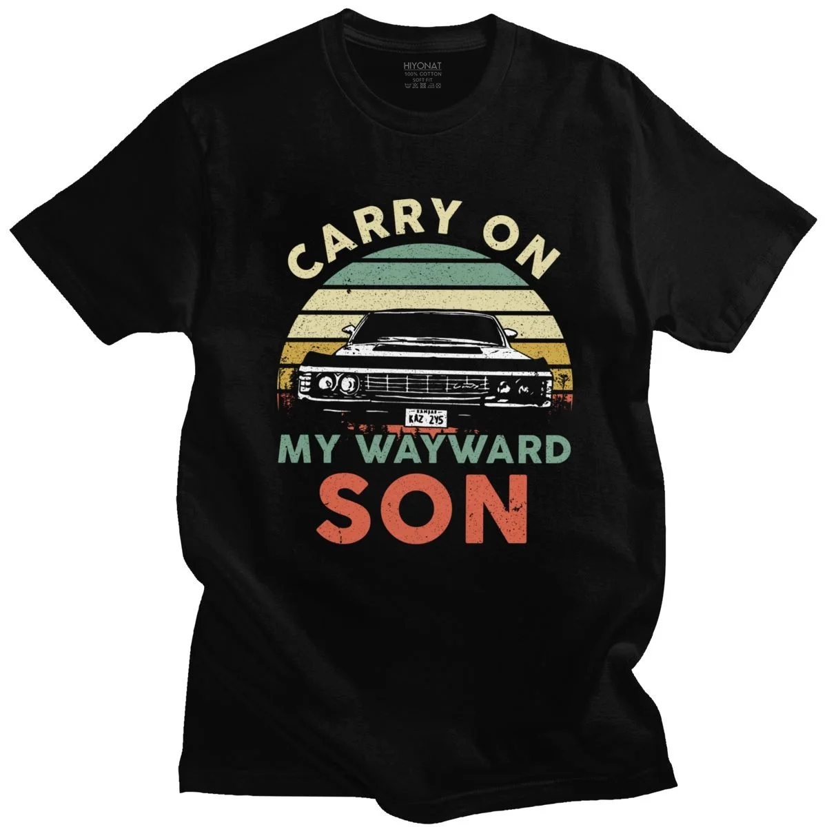 Сверхъестественная ТВ-серия футболка с надписью Carry On My Wayward Son Songs европейский