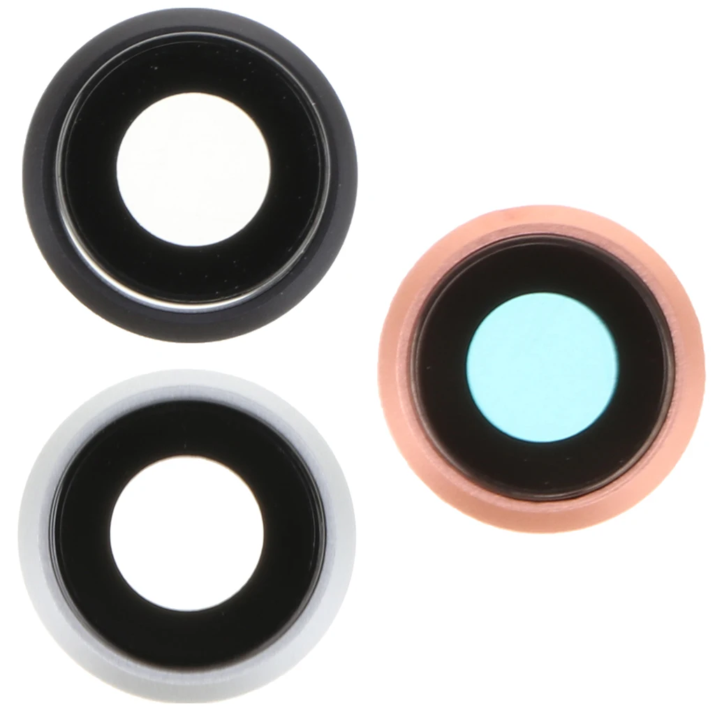 Phone Rear Camera Lens Cover Glass & Metal Frame Holder For IPhone 8