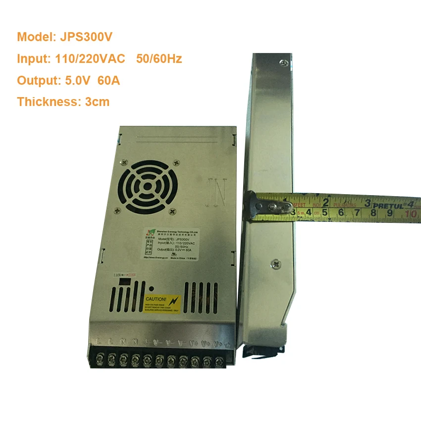 LED module power supply box for panel Input 110/220VAC output 5V 60A 300W 230*70*30mm Power led display led matrix ali express