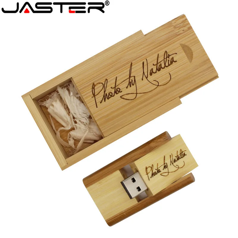 JASTER USB флеш-накопитель, креативный деревянный квадратный вращающийся USB 2,0, 4 ГБ, 8 ГБ, 16 ГБ, 32 ГБ, 64 ГБ, USB и деревянная коробка, более 10 шт., бесплатный логотип