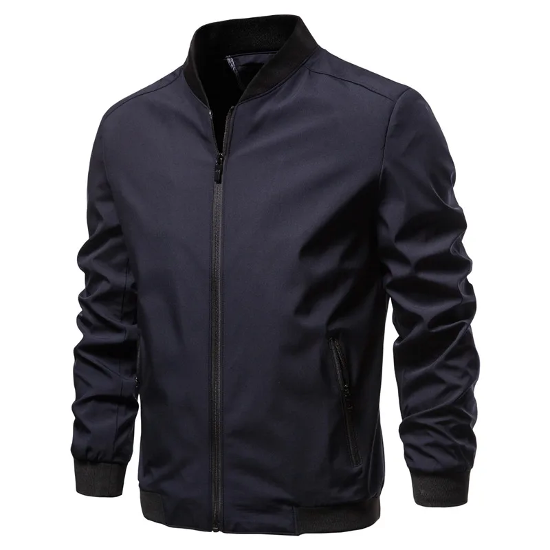 2020 New Stand Collar Zipper Men's Jacket Business Casual Fashion Simple Solid Color Men Jacket Autumn Slim Jacket Men 2020 New Stand Collar Zipper Men's Jacket Business Casual Fashion Simple Solid Color Men Jacket Autumn Slim Jacket Men