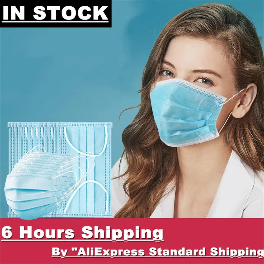 

In Stock Fast delivery Face Mask 3 Layer Filter Mouth Masks Disposable Profession Anti Virus Protection Earloops Maska