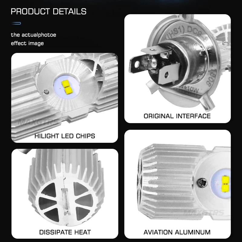 Светодиодная фара для мотоцикла H4 HS1 BA20D Blub DC 9V ~ 85V 20W 1400LM 6500K CREE Chip аксессуары