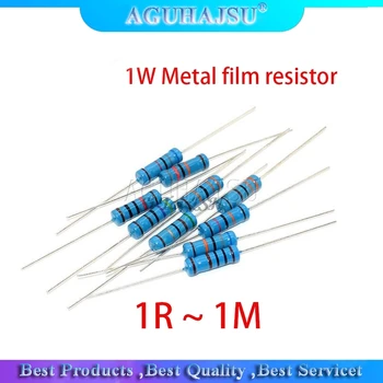 

20pcs 1W Metal film resistor 1% 1R ~ 1M 2R 10R 22R 47R 100R 330R 1K 4.7K 10K 22K 47K 100K 330K 470K 1 2 10 22 47 100 330 ohm