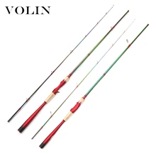 Volin NEW Lure Fishing Rod 2.1m 2.4m Casting Rod 2 Section Carbon Spinning Fishing Rod M Power 7-30g 10-20LB