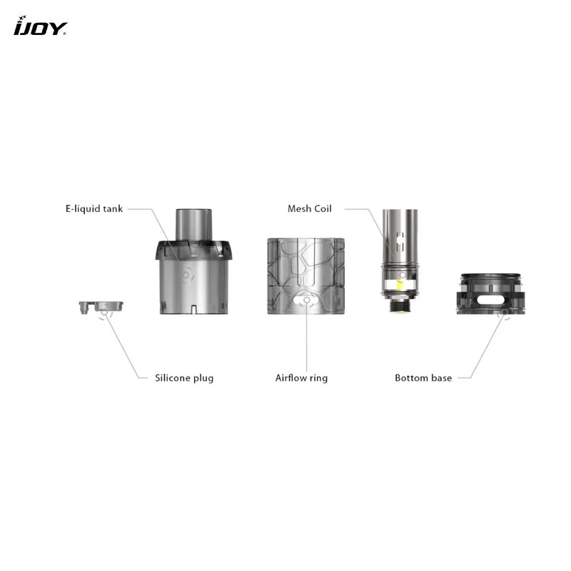 3 шт./лот, IJOY, Mystique, сетчатый распылитель, одноразовый резервуар, 3 мл, емкость бака, поддержка 0.15ohm, сетчатые катушки, низкое сопротивление, топ, многоразовый