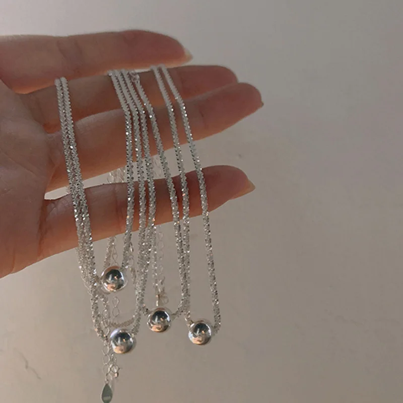 New Arrived 925 Sterling Silver Snake Chain Sparkling Choker Bead Necklace Clavicle Chain Wedding Gift Women Fine Jewelry - Image 2