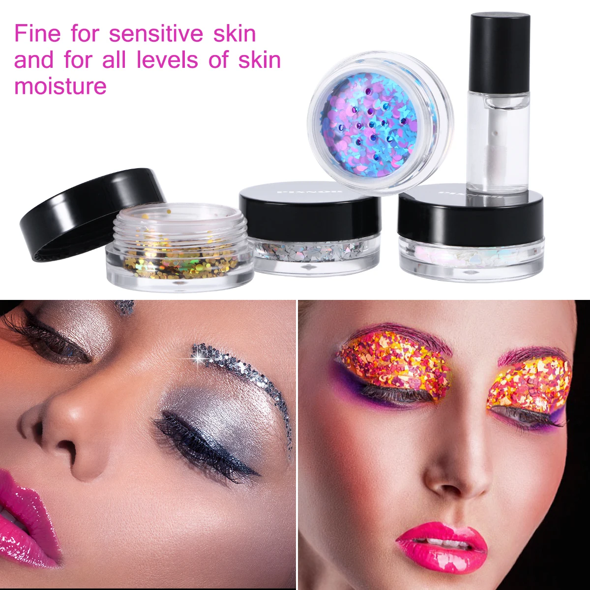 

4PCS Glitter Powder Cosmetic Sparkling Paillette Make Up Powder Glitter Powder for Body