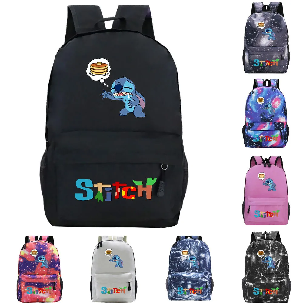 2021 New Disney Cute Cartoon Stitch Print Backpack Primary School Students Breathable Fashion Girl Boy Campus Student School Bag
